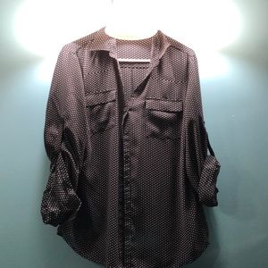 Black polka dot shirt